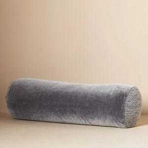 Anthropologie Velvet Trova Bolster Pillow - slate